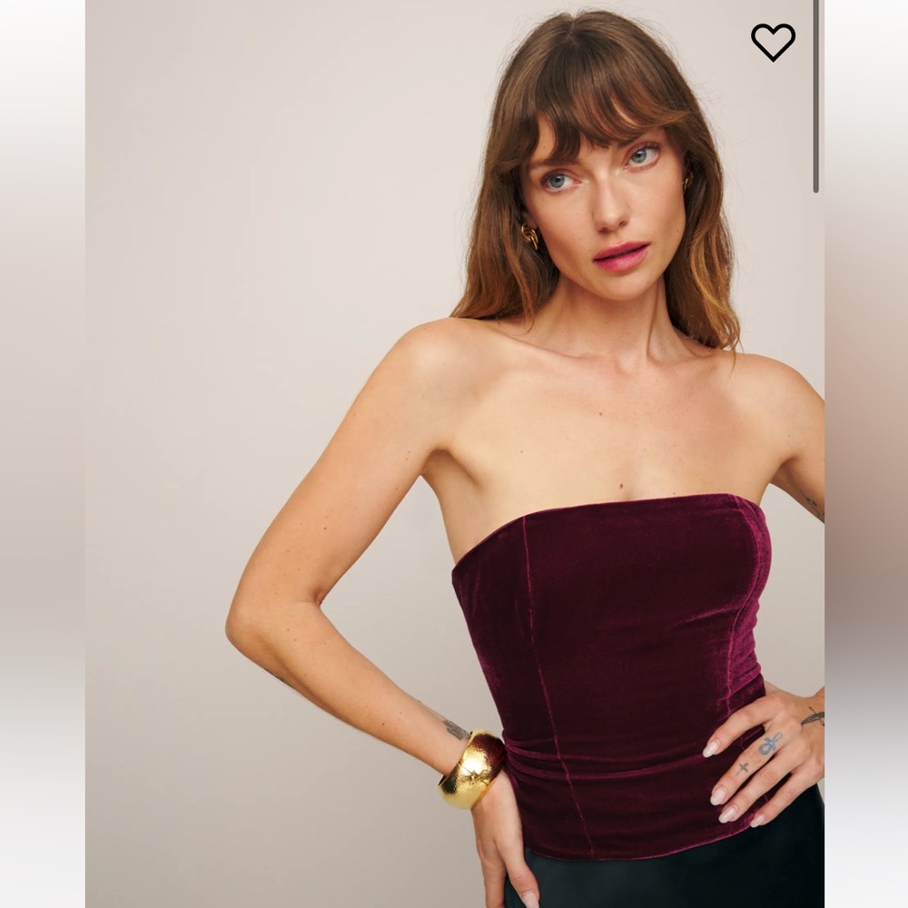 REFORMATION Giorgia Velvet Top Chianti 6